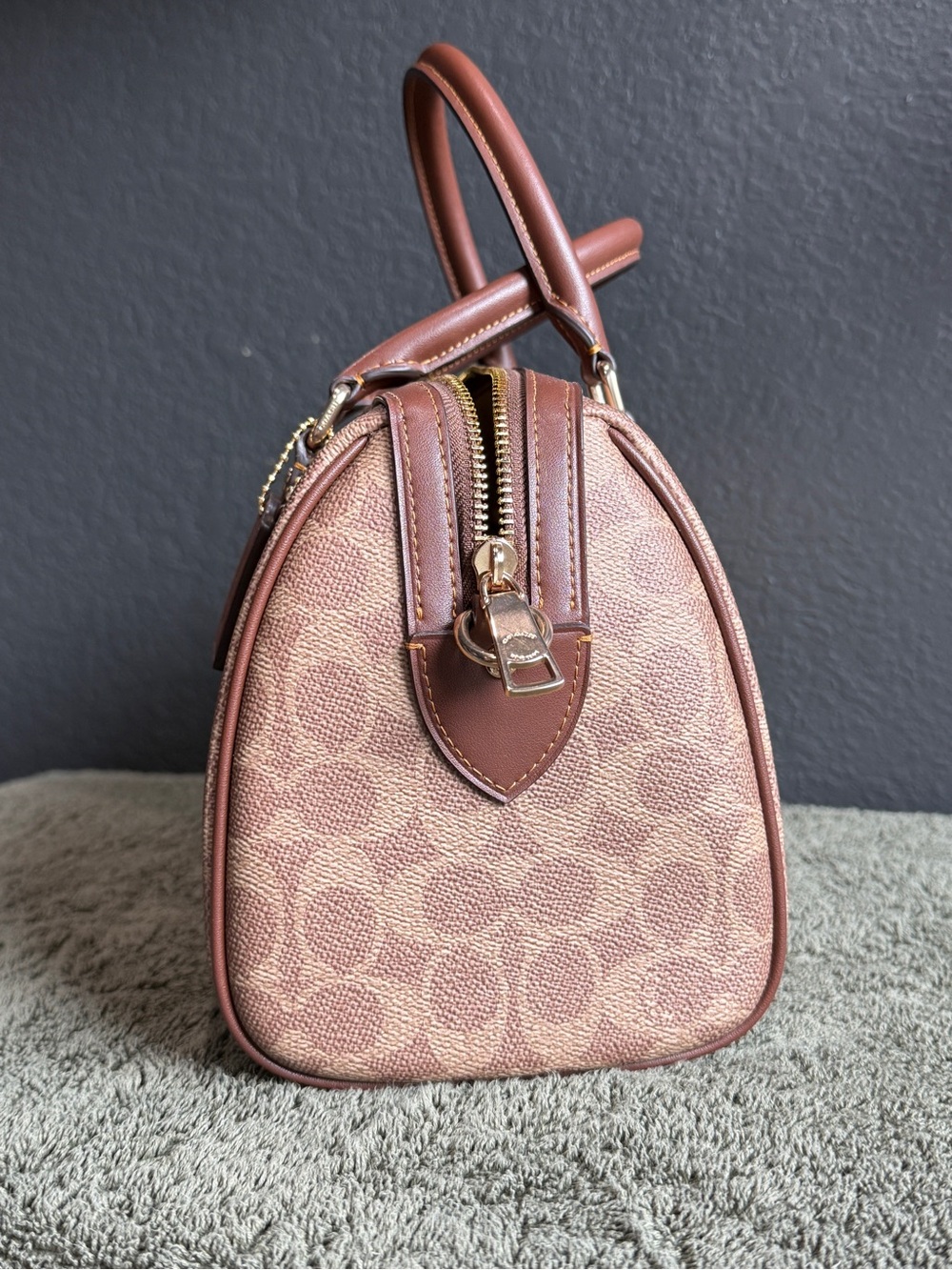 Coach Rowan Satchel in Signature Canvas Brown - Picture 4 of 15